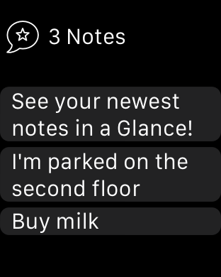 Note To Selfie Glance on Apple Watch