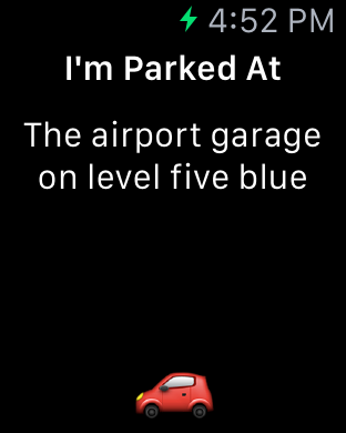 I'm Parked At on Apple Watch