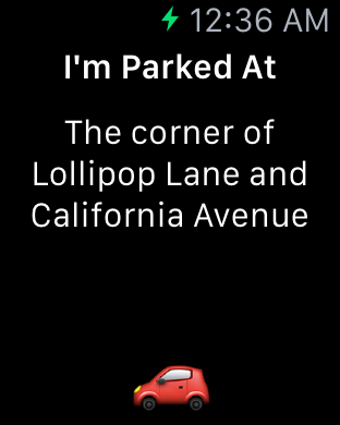 I'm Parked At Lollipop Lane on Apple Watch
